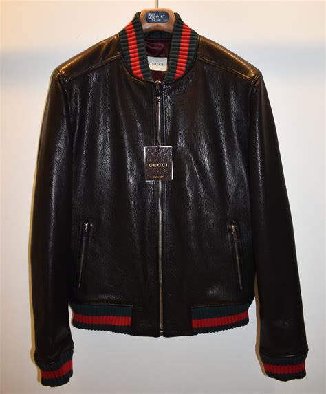 gucci leather jacket mens replica|gucci leather jacket men's.